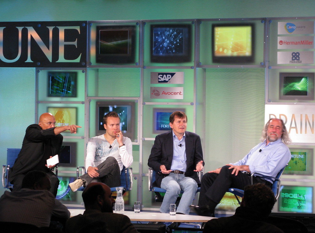 Panel discussion at a business conference