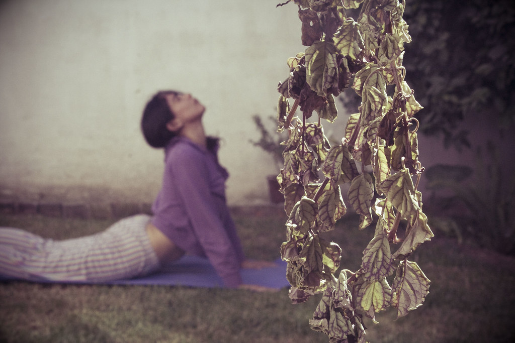 Woman in a yoga pose